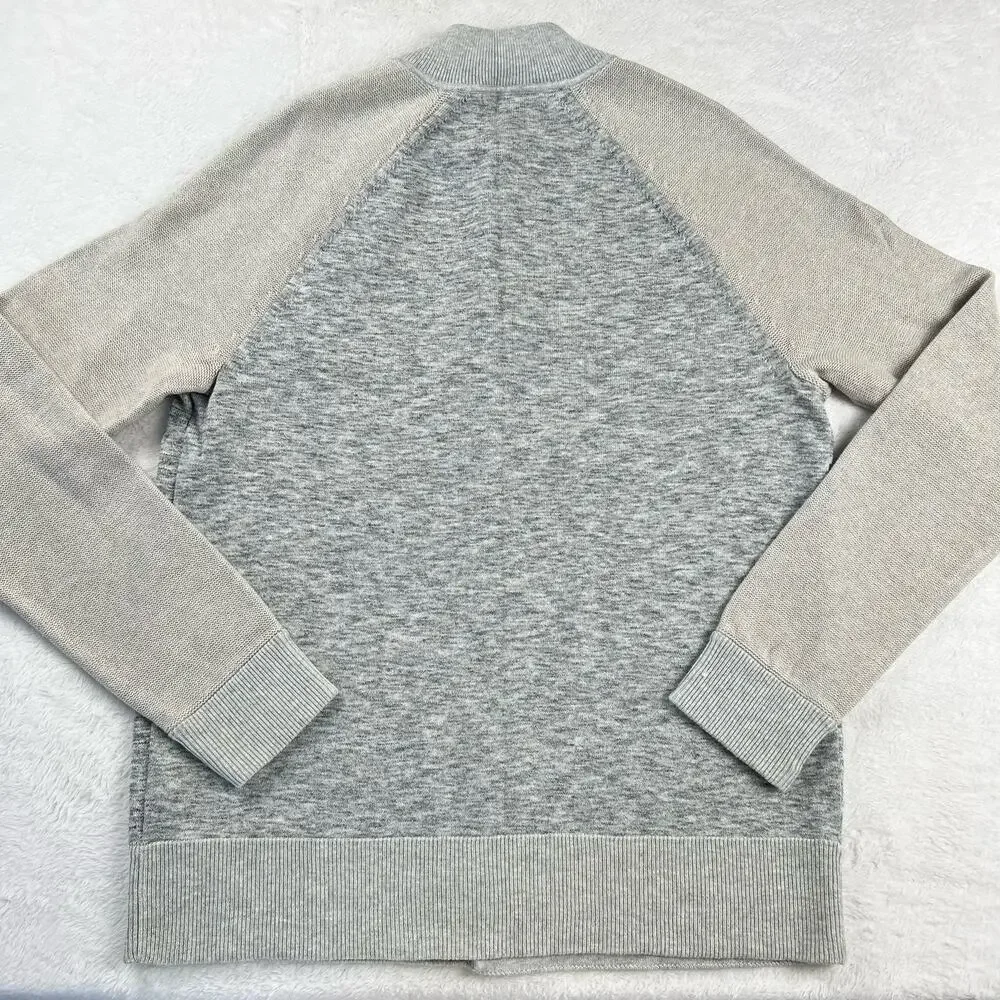 Banana Republic Men's size Medium Button Down Sweater Cardigan Gray 2 Tone